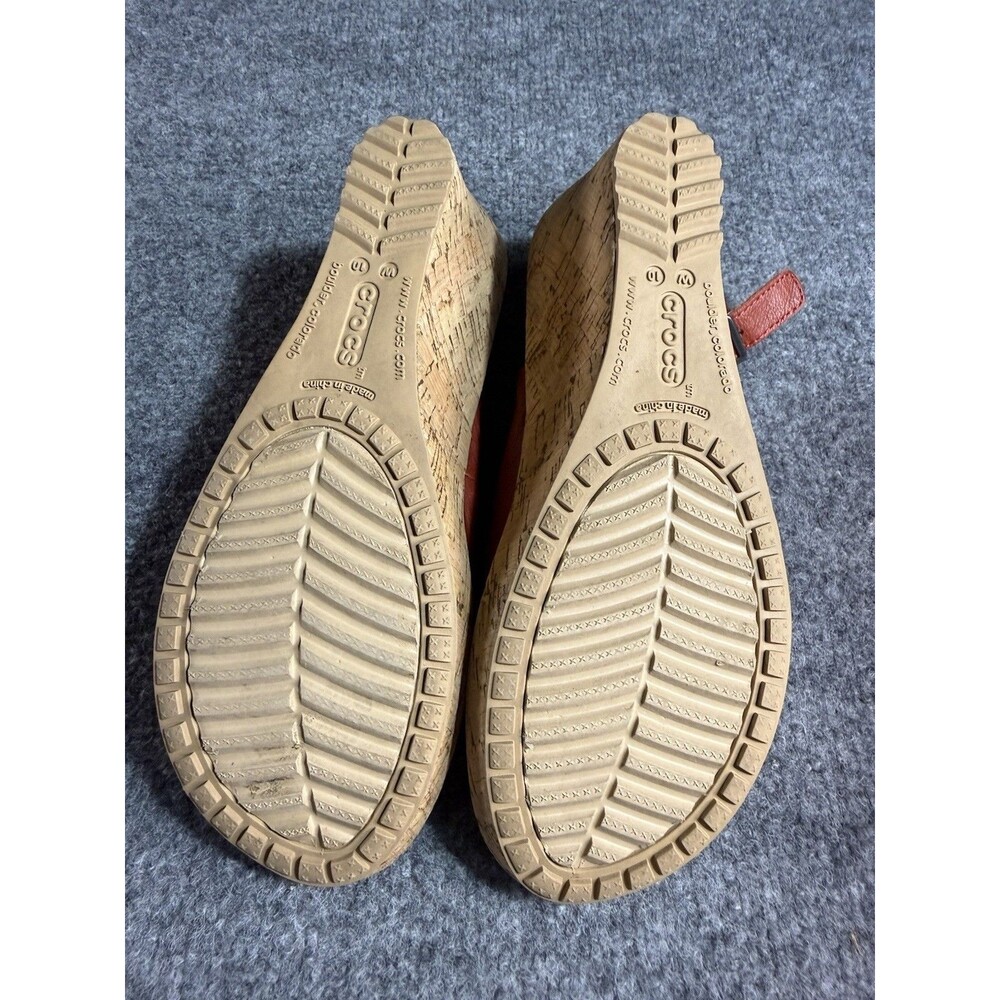Crocs A‑Leigh Leather Slingback Wedge Sandals – Women’s 10 - Picture 6 of 7